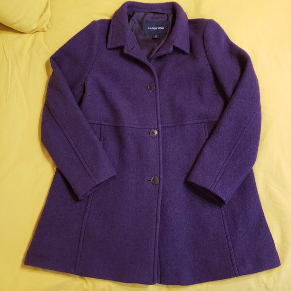 Lands' End Plum Peacoat - Picture 9 of 10